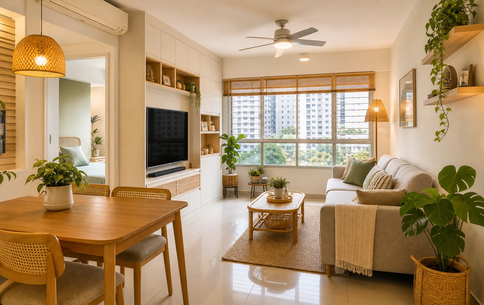 A comfortable and manageable modern HDB interior